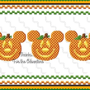 Mickey Mouse Halloween Fall Pumpkin Jack O Lantern Faux Smocking Digital Embroidery Machine Design File 4x4 5x7 6x10