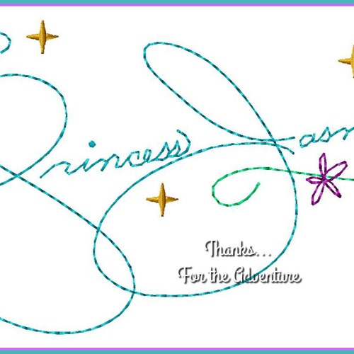 Princess Jasmine From Aladdin Autograph Digital Embroidery Etsy