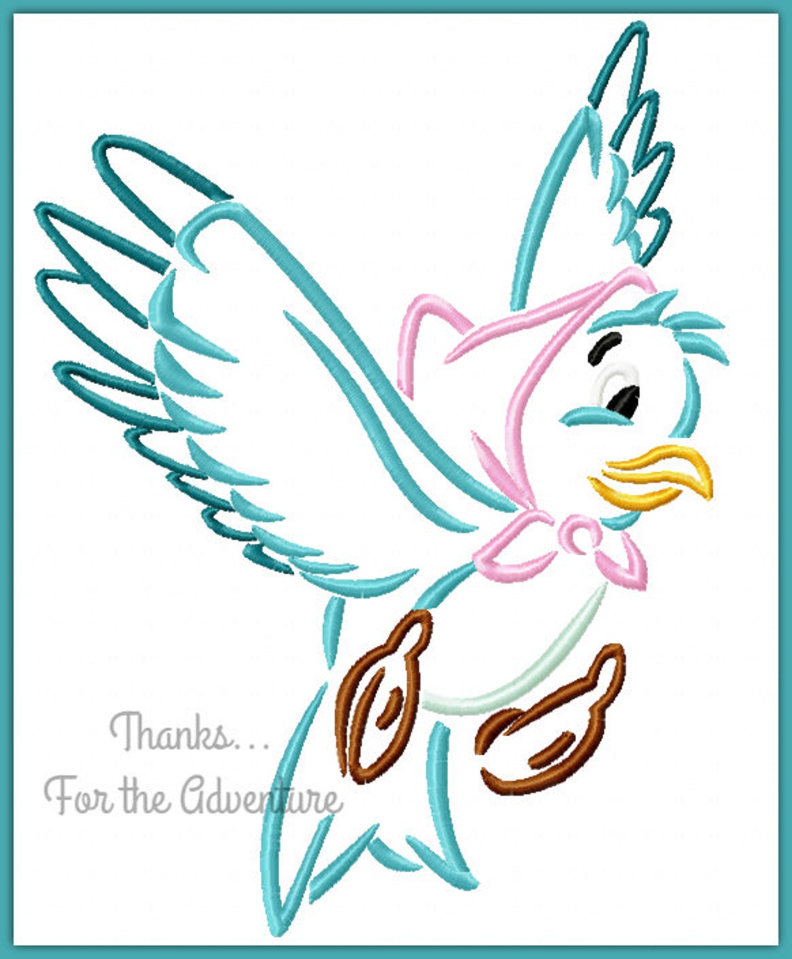 Sketch Cinderella's Blue Bird Digital Embroidery Machine - Etsy