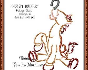 Woody's horse Bullseye from Toy Story Sketch Digital Embroidery Machine Design File 4x4  5x7 6x10 8x12
