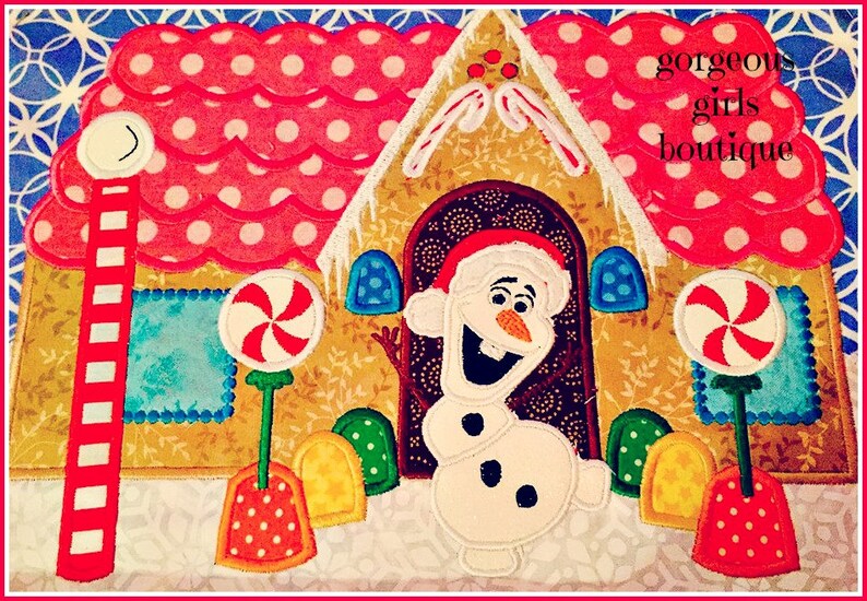 Gingerbread House Digital Embroidery Machine Applique Design Etsy
