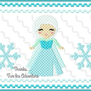 Queen Elsa from Frozen 2 Faux Smocking Digital Embroidery Machine Design File 4x4 5x7 6x10