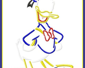 Donald Duck Croquis Machine à Broder numérique Fichier de conception 4x4 5x7 6x10