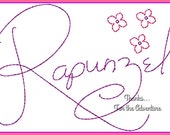 Rapunzel From Tangled Autograph Digital Embroidery Machine Design