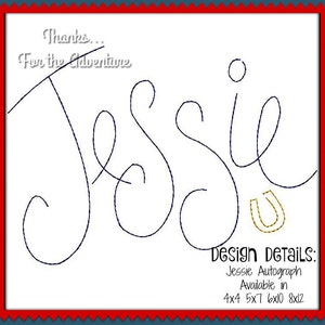 Jessie the Yodeling Cowgirl from Toy Story Autograph Digital Embroidery Machine Design File 4x4 5x7 6x10 8x12