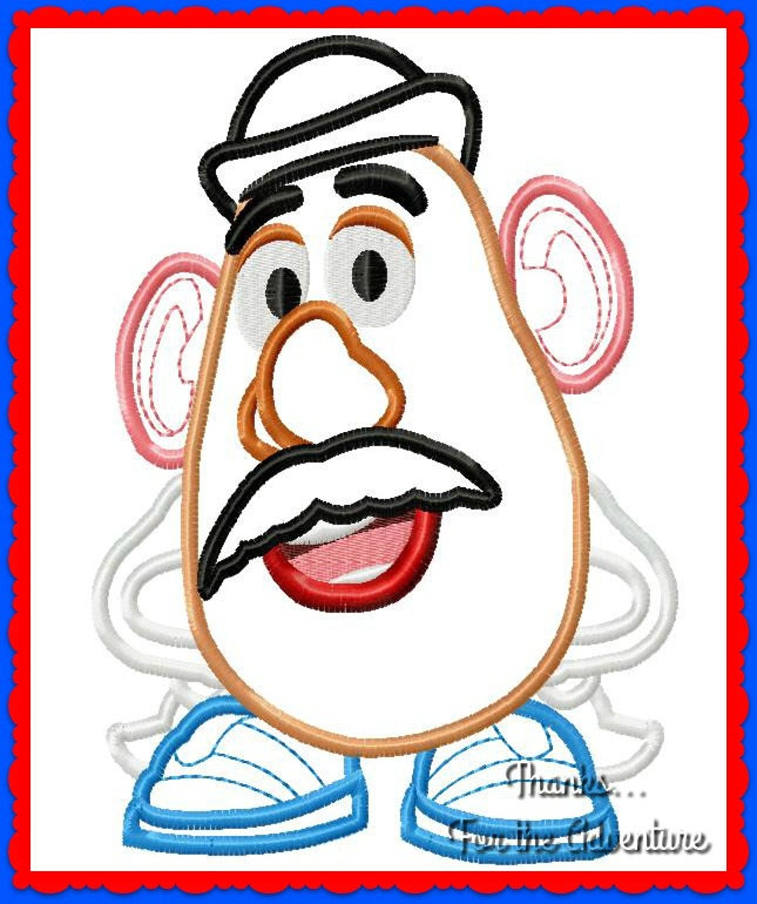 Toy Story Mr Potato Head Digital Embroidery Machine Applique Design ...