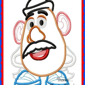 Toy Story Mr Potato Head Digital Embroidery Machine Applique Design File 5x7 and 6x10 8x12