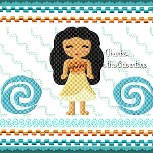 Moana Faux Smocking Digital Embroidery Machine Design File 4x4 5x7 6x10