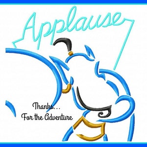 Genie from Aladdin Sketch Digital Embroidery Machine Design File 4x4 5x7 6x10