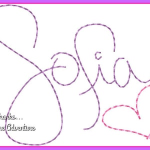 Sofia the First Autograph Digital Embroidery Machine Design File 4x4 5x7 6x10