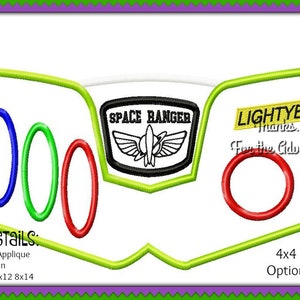 Buzz Lightyear Space Ranger Cosplay Costume Front Toy Story Applique Cosplay Digital Embroidery Machine Design File 4x4 5x7 6x10 8x12 8x14