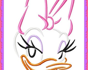 Daisy Duck Head Sketch Digital Embroidery Machine Design File 4x4 5x7 6x10
