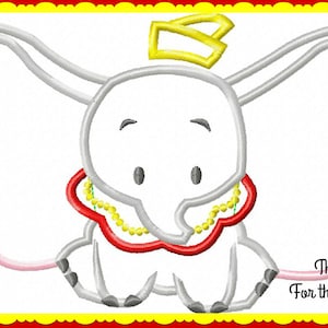 Dumbo Flying  Elephant Digital Embroidery Machine Applique Design File 5x7 6x10