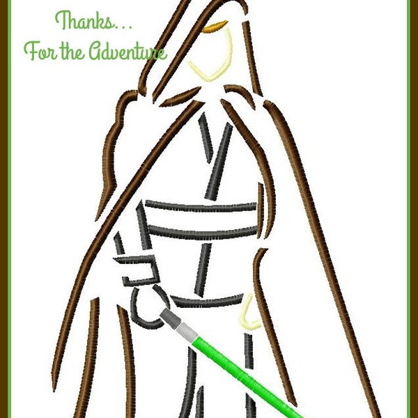 Luke Skywalker from Star Wars The Force Awakens Sketch Digital Embroidery Machine Design File 4x4 5x7 6x10