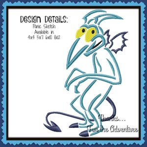 Panic from Hercules Sketch Digital Embroidery Machine Sketch Design File 4x4 5x7 6x10 8x12