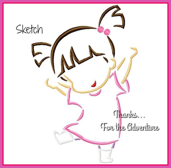 Sully's Buddy Boo from 's Monsters Inc. Sketch Digital Embroidery Machine  Design File 4x4 5x7 6x10