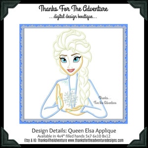 Priness Anna Sister Queen Elsa from Frozen 2 Snowflake Digital Embroidery Machine Applique Design File 4x4 5x7 6x10 8x12