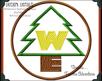 Wilderness Explorers Badge from Up  Digital Embroidery Machine Applique Design File 4x4 5x7 6x10 8x12