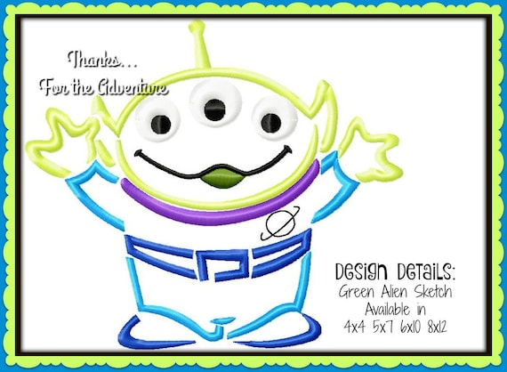 Green Alien From Pizza Planet Claw Machine Toy Story Sketch