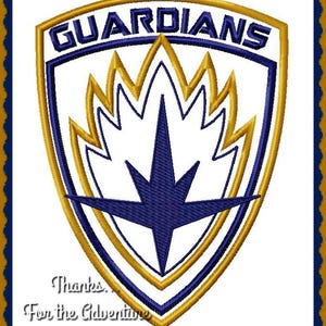 Guardians of the Galaxy Shield Applique Digital Embroidery Machine Design File  4x4 5x7 6x10