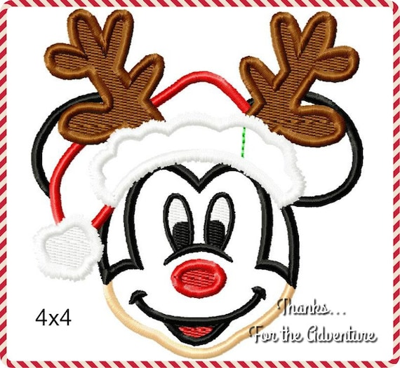 Santa Mickey Mouse Weihnachten Stickdatei Stickdatei 4x4 5x7 6x10 8x12