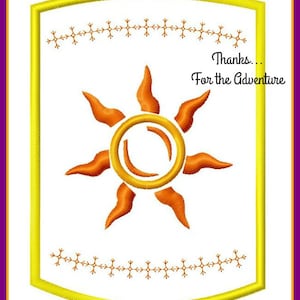 Rapunzel&#39;s Lantern from Tangled Applique Digital Embroidery Machine  Design File 4x4 5x7 6x10