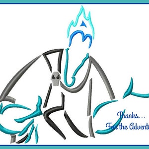 Hades Greek God of the Underworld from Hercules Sketch Digital Embroidery Machine Applique Design File 4x4 5x7 6x10