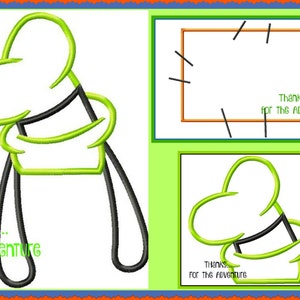 Goofy Ears Hat and Patch Three Pack Digital Embroidery Machine Applique Design File 4x4 5x7 6x10