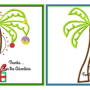 Two Palm Tree Designs- Plain and Christmas Digital Embroidery Machine Applique Design File 5x7 6x10