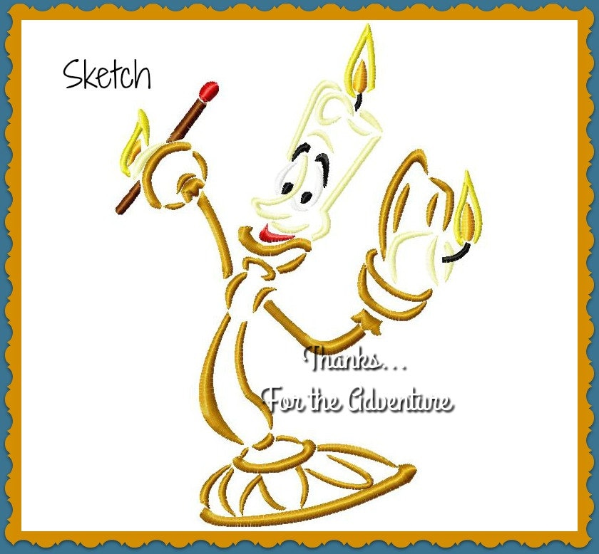 Lumiere the Candlestick From Beauty and the Beast Digital Etsy