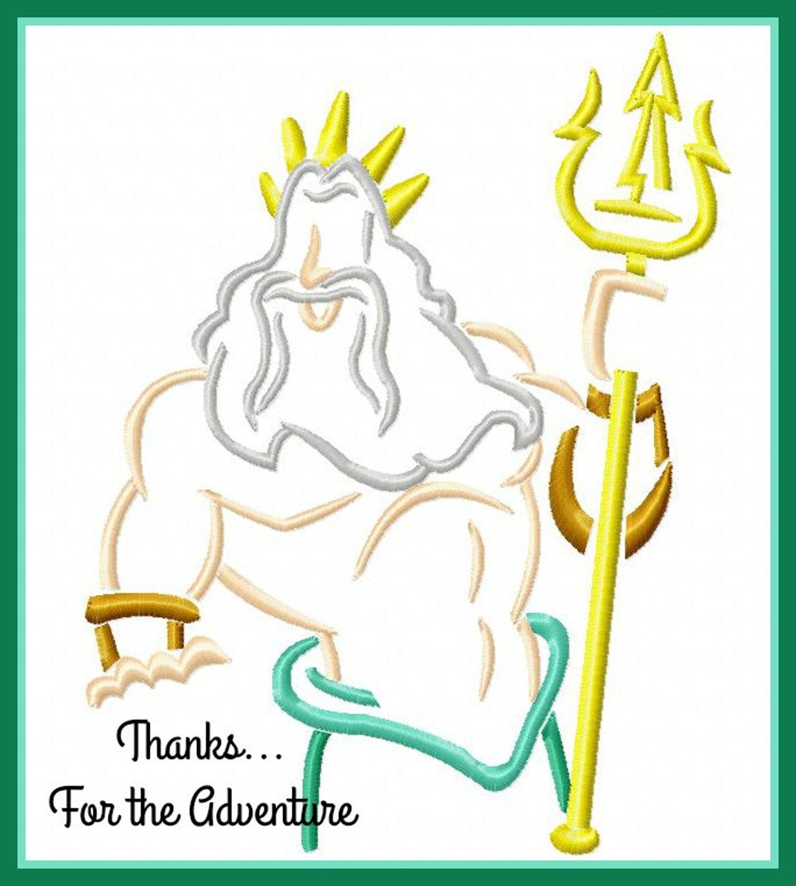 King Triton From the Little Mermaid Sketch Digital Embroidery - Etsy