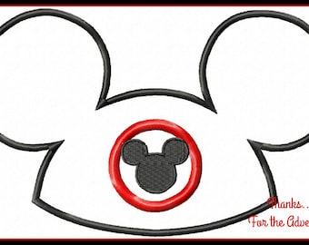 Mickey Mouse Club Hut Applikation Digital Embroidery Machine Design File 4x4 5x7 6x10