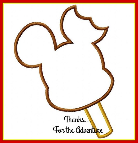 Mickey Ice Cream Bar Applique Digital Embroidery Machine Etsy