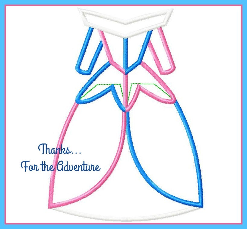 Sleeping Beauty Pricness Aurora Make it Pink Make it Blue Dress Digital Embroidery Machine Applique Design File 4x4 5x7 6x10