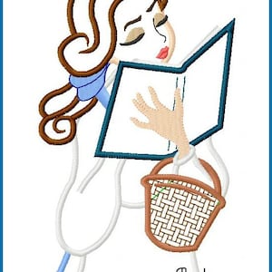 Belle from Beauty and the Beast Digital Embroidery Machine Applique Design File 5x7 6x10