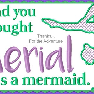 Aerial Gymnastics Applique Design- Inspired by Ariel The Little Mermaid Digital Embroidery Machine Applique Design File 5x7 6x10