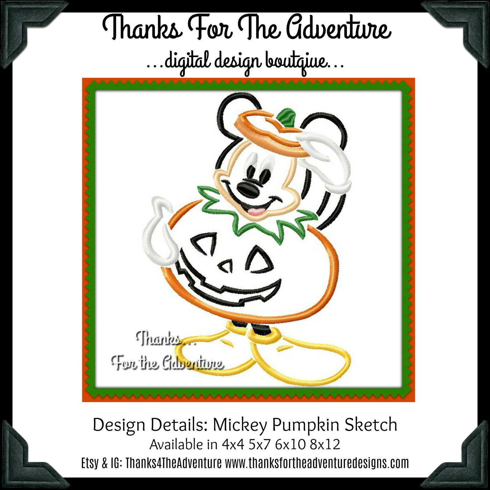 Halloween Mickey Mouse Jack O' Lantern Pumpkin Digital - Etsy