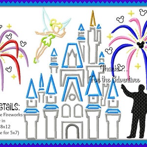 Aschenputtel Schloss Feuerwerk Wishes Happily Ever After Magic Kingdom Mickey Walt Tinker Bell Stickdatei Stickdatei