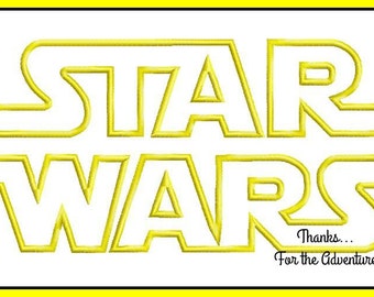Arquivo de design de aplique para máquina de bordado digital com logotipo de Star Wars 4x4 (preenchido) 5x7 6x10 (aplique)