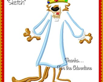 Prince John from Robin Hood Fox Digital Embroidery Machine Sketch Design File 4x4 5x7 6x10