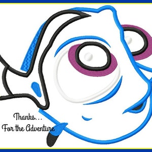 Baby Dory from Finding Dory Applique Digital Embroidery Machine Design File 4x4 5x7 6x10