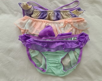 3 x sedosas bragas de bikini de Japón (tamaño 10 Aus/UK & 5/US)