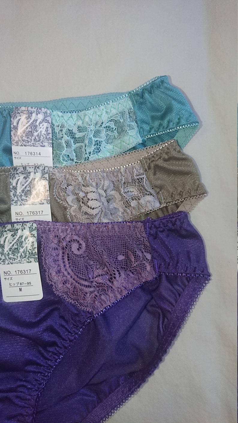size 10 AusUK /& 5US 3 x Silky Bikini Panties from Japan