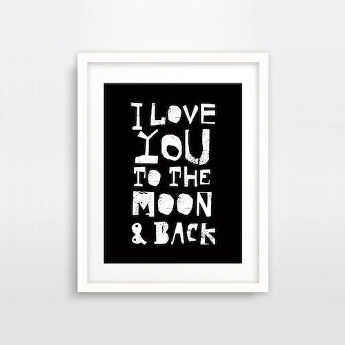 I Love You to the Moon and Back Print Black and White Nursery - Etsy