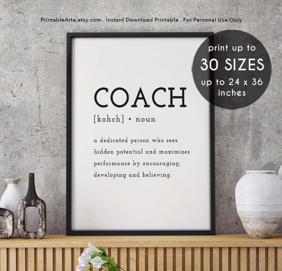 Coach Definition Gift Funny Coach Gift Sports Teacher Etsy Singapore