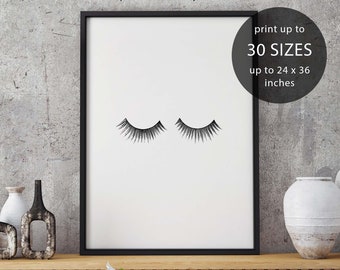 Makeup art, lashes, eyelash print, fashion print, makeup, makeup wall art, beauty print, makeup decor, makeup wall art, vanity printable art