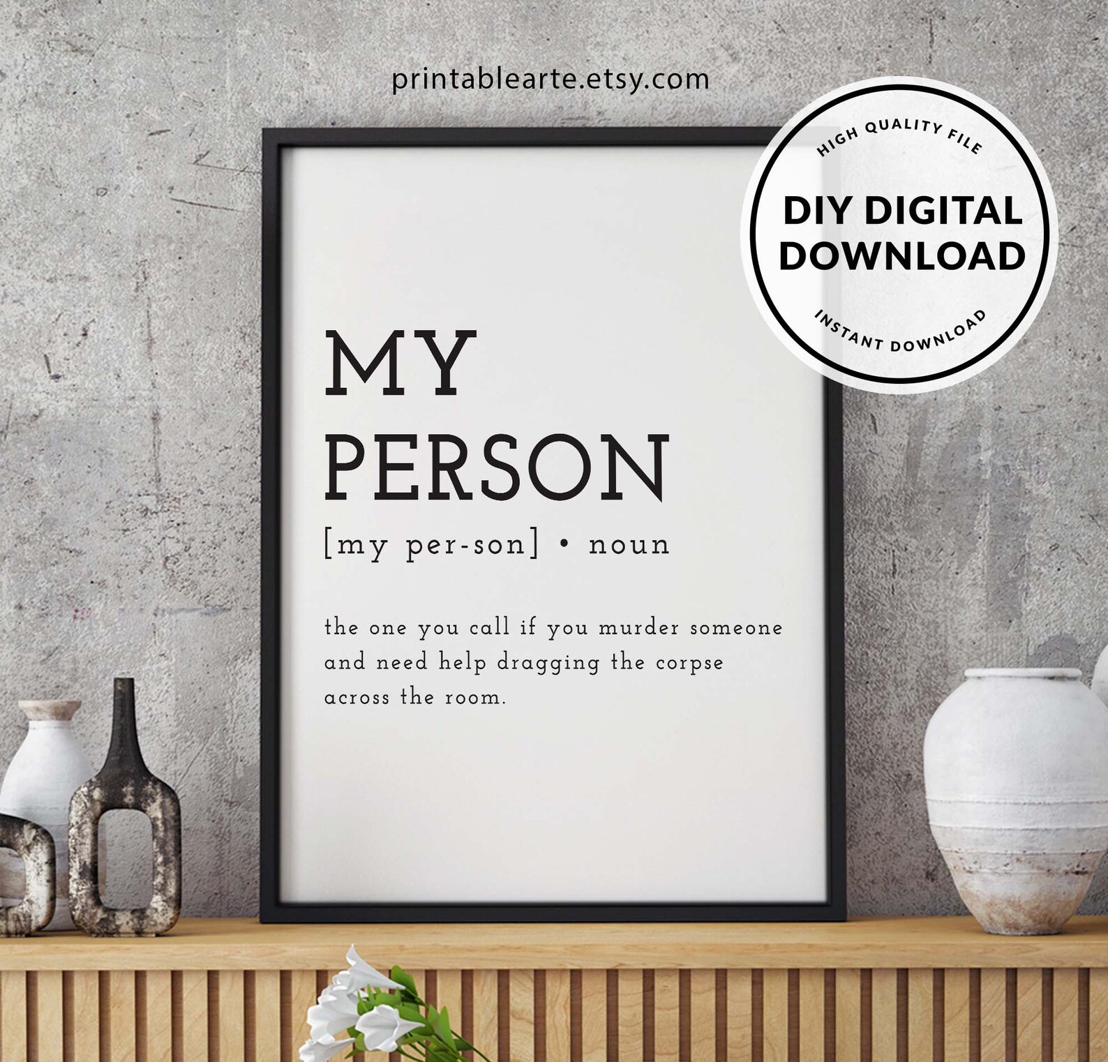 Greys Anatomy Printable You're My Person Definition - Etsy
