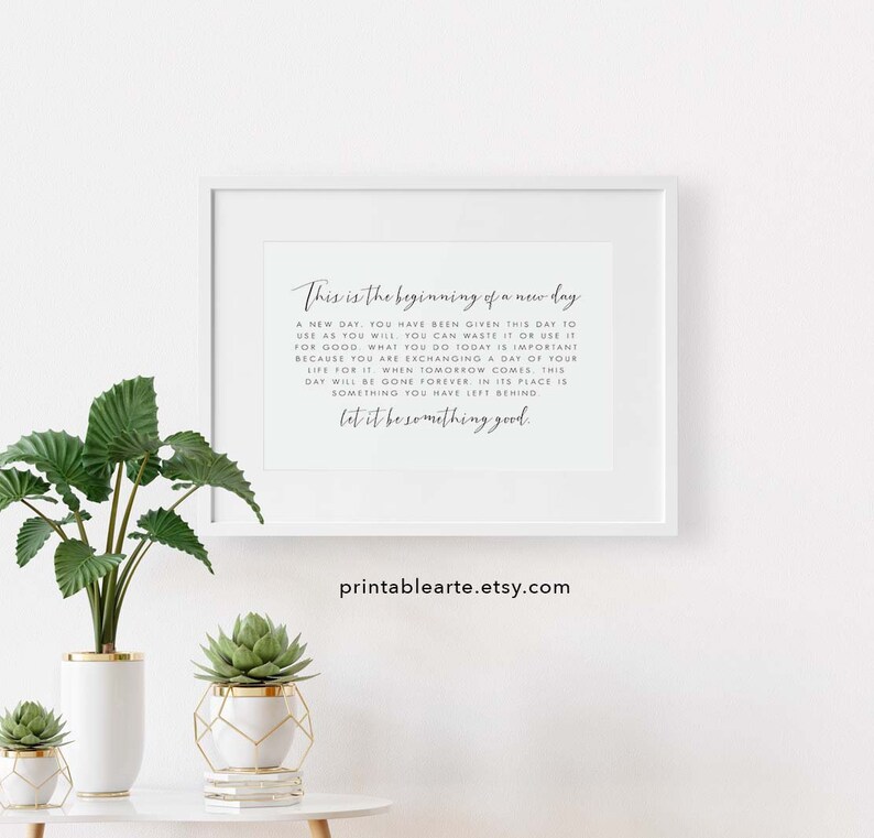 This is the Beginning of A New Day Inspirational Quote Print Etsy