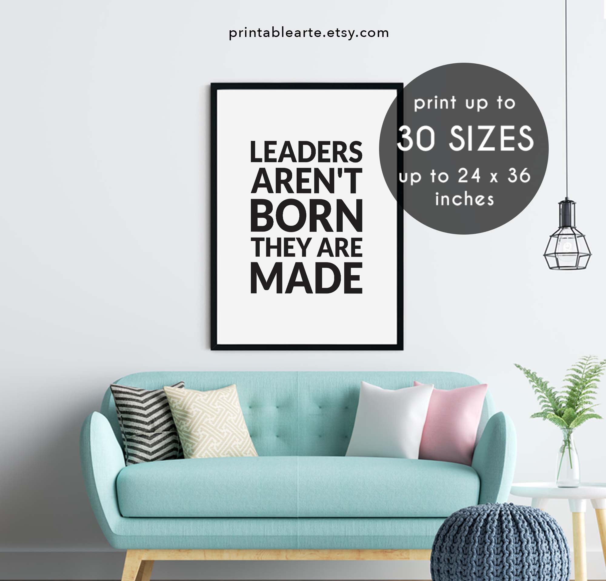Leaders Aren't Born They Are Made Motivational Quote - Etsy Norway