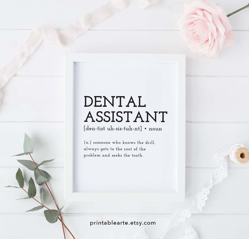 Dental Assistant Definition Wall Decor Instant Download Etsy